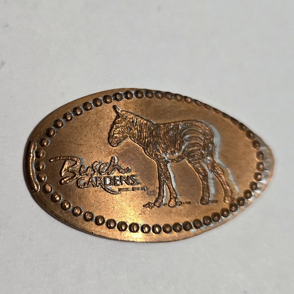 Busch Gardens Zebra Pressed Coin Penny Souvenir